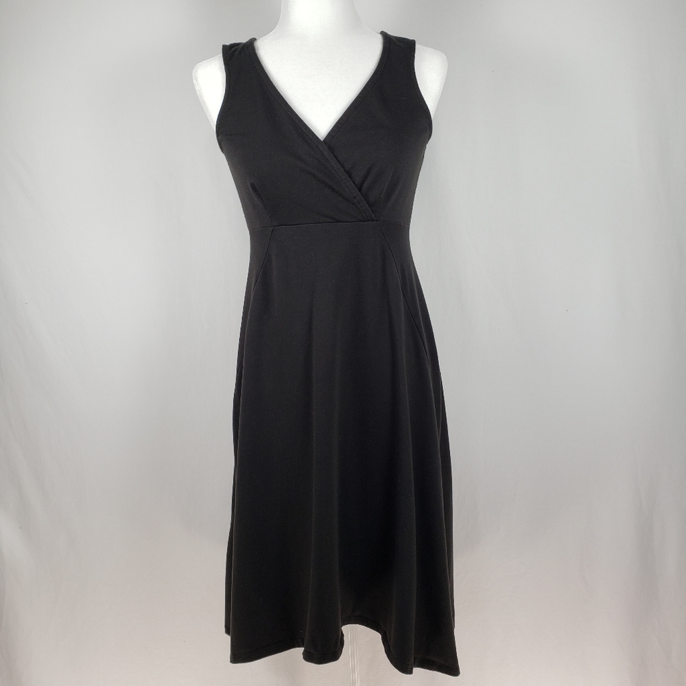 EILEEN FISHER V neck Sleeveless Black Dress - Picture 2 of 6